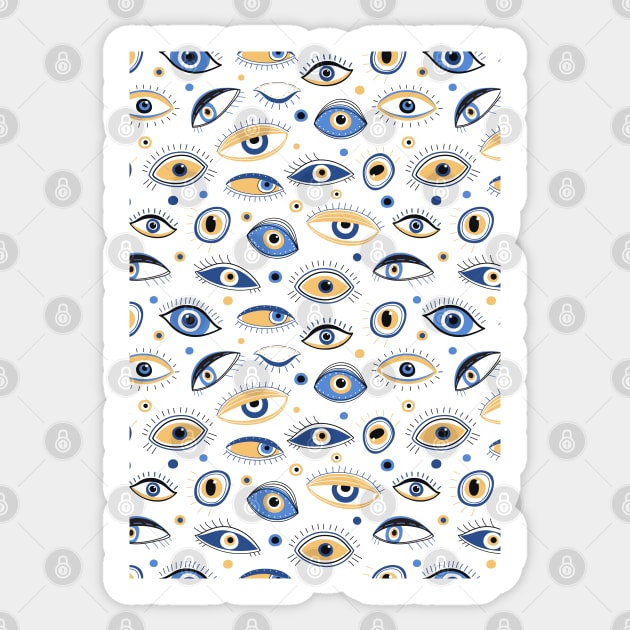 Eyes Pattern - Evil Eye Bead Sticker by Ravensdesign